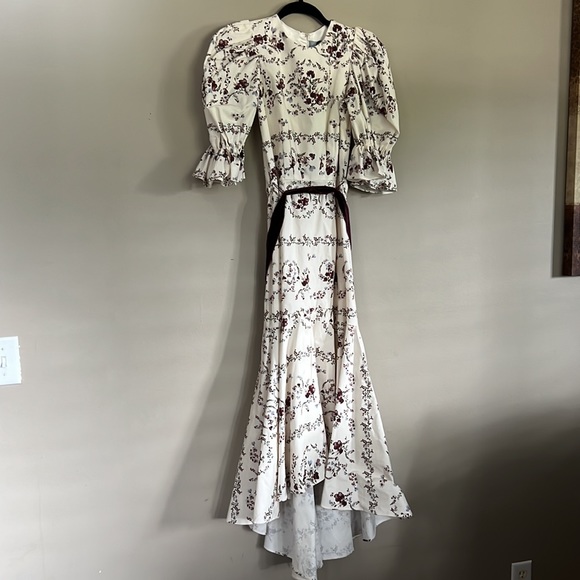 ANTONIO MELANI x NICOLA BATHIE EMILIA FLORAL PRINT DROP WAIST DRESS. - Picture 7 of 14